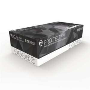 Pro.Tect Nitrile Silicone Free Black Gloves - Size Large, Box of 100